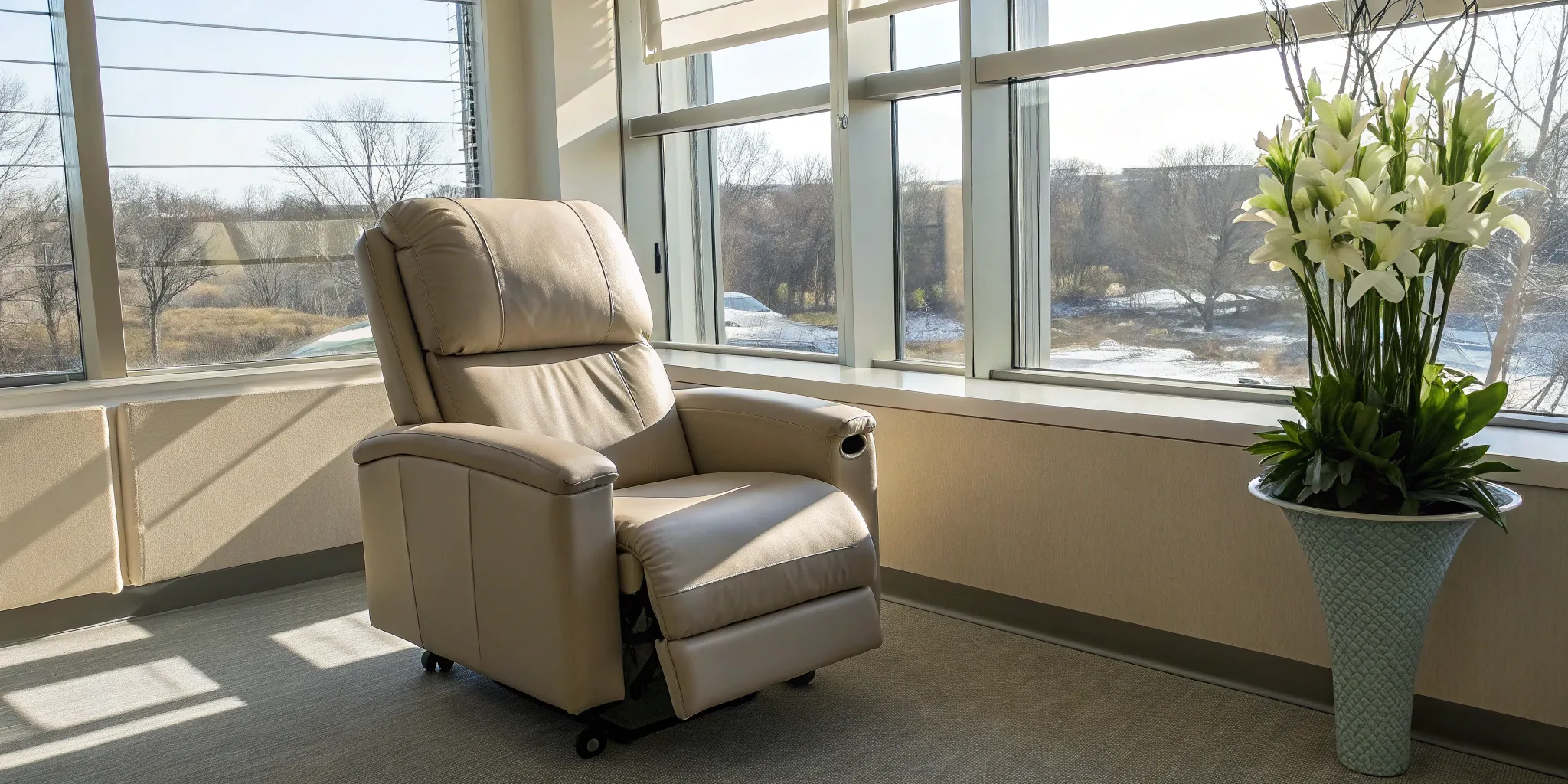 Emsella chair in a clinic setting, where a doctor discusses treatment safety and contraindications.