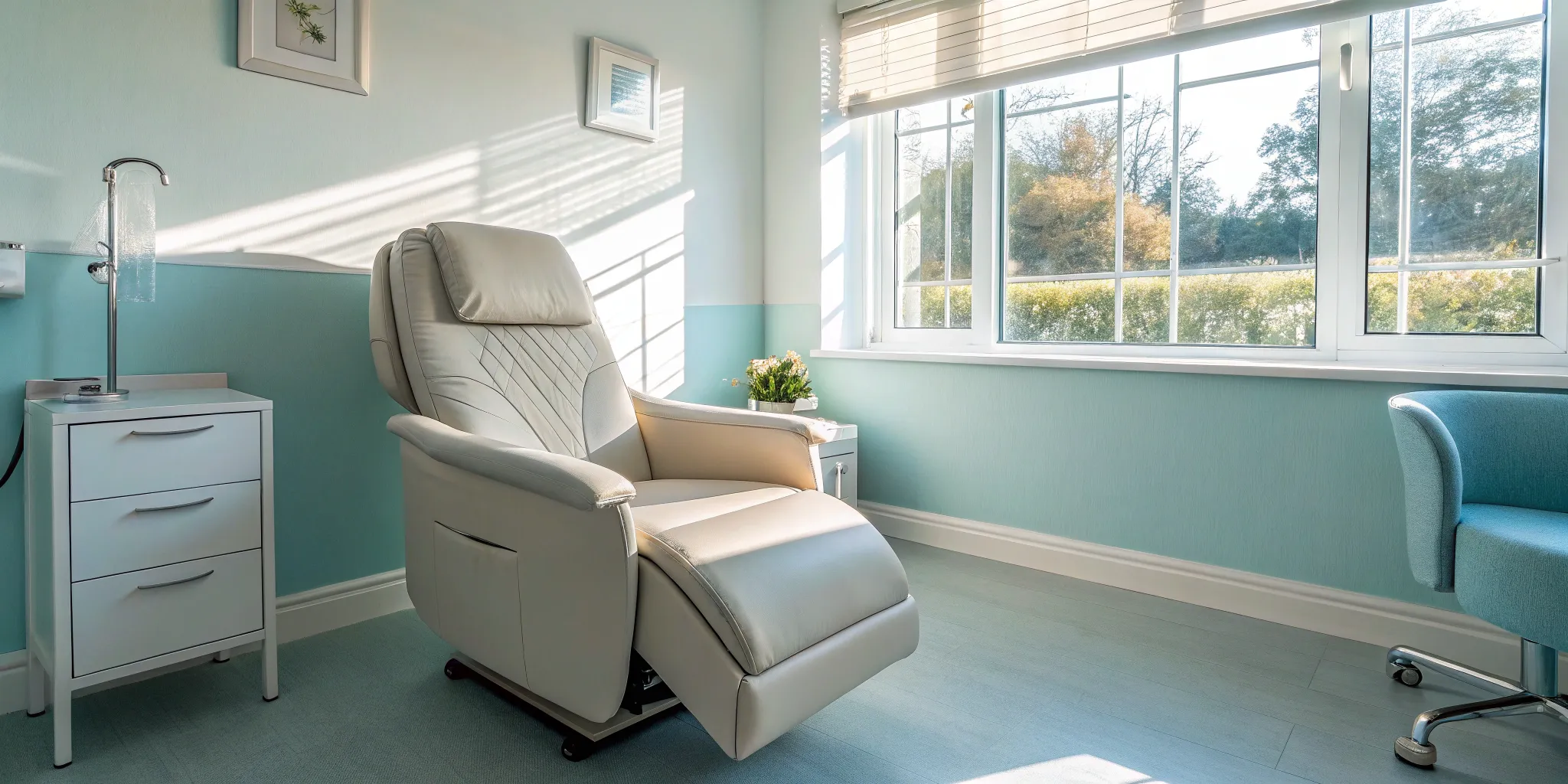 The Emsella chair used for pelvic floor treatment in a modern clinic room.