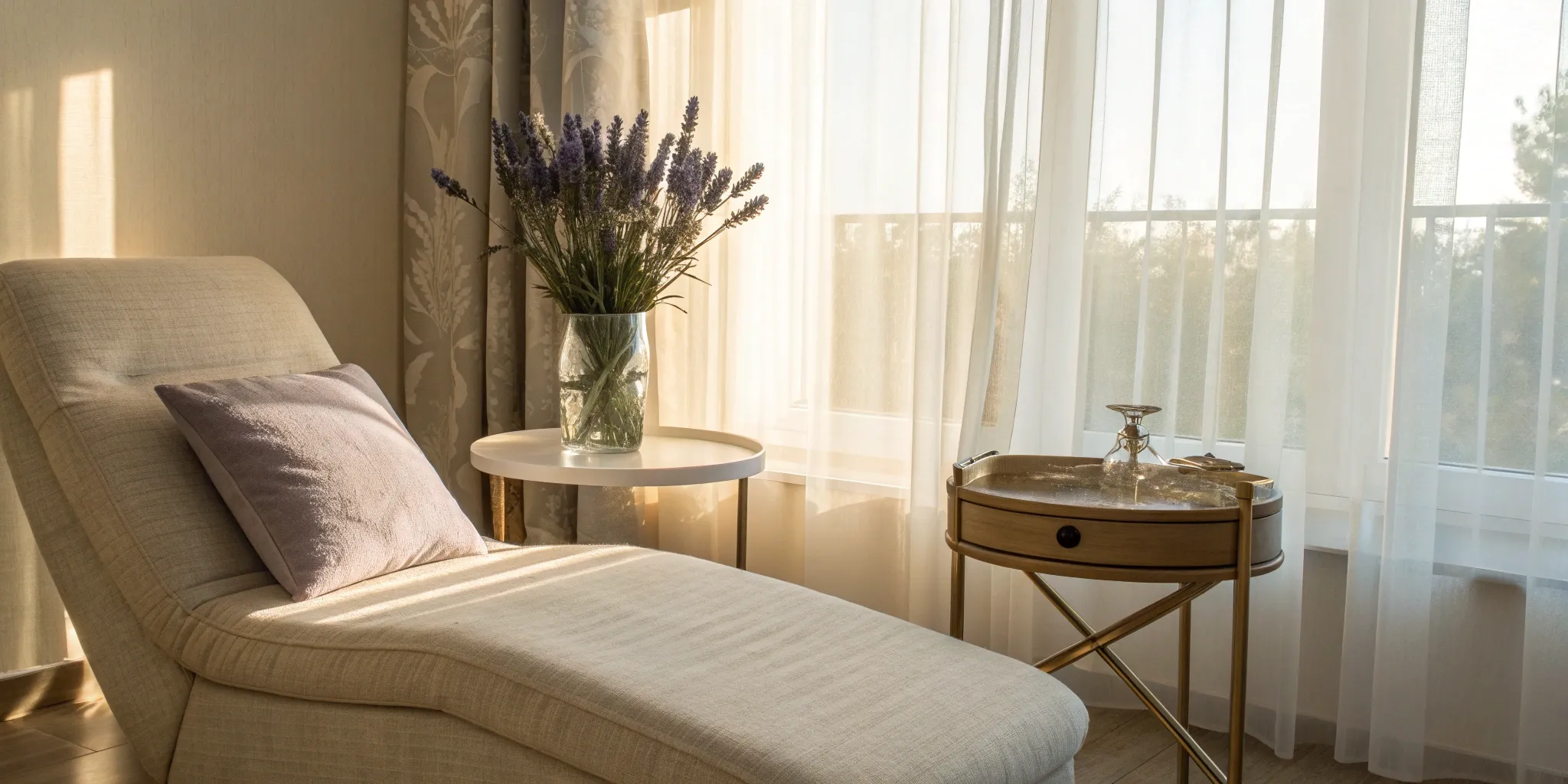 A calm and comfortable room for a patient before and after their O Shot procedure.