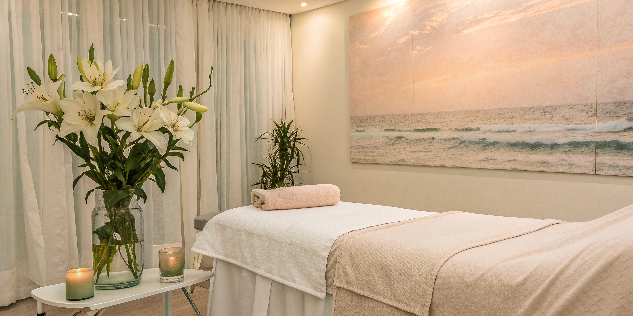 A serene treatment room for feminine rejuvenation, considering the before and after results and cost.