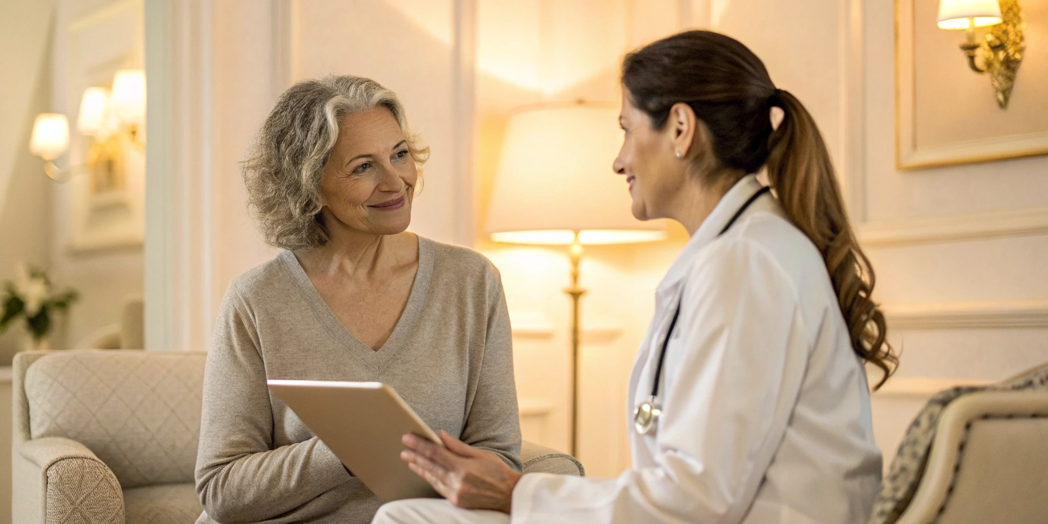 Woman consulting a doctor about how much testosterone to inject per week.