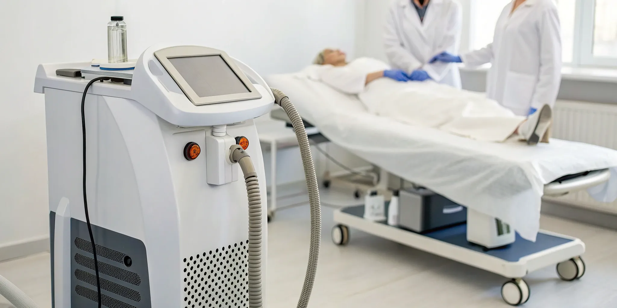 A v tightening laser treatment session, a key part of the procedure's total cost.